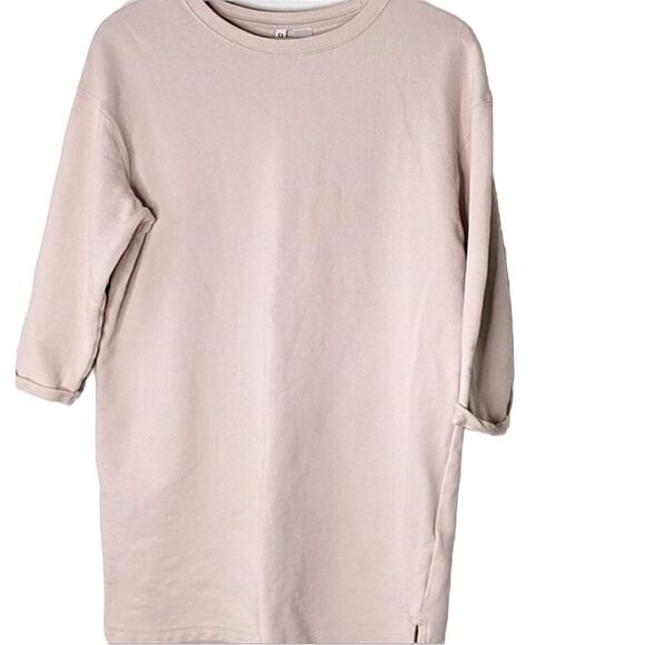 Divided Blush Pink Dropped Shoulder Cotton Terry Shift Dress Size M - Picture 1 of 7